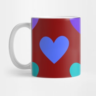 Kawaii Hearts Pattern in Red Mug